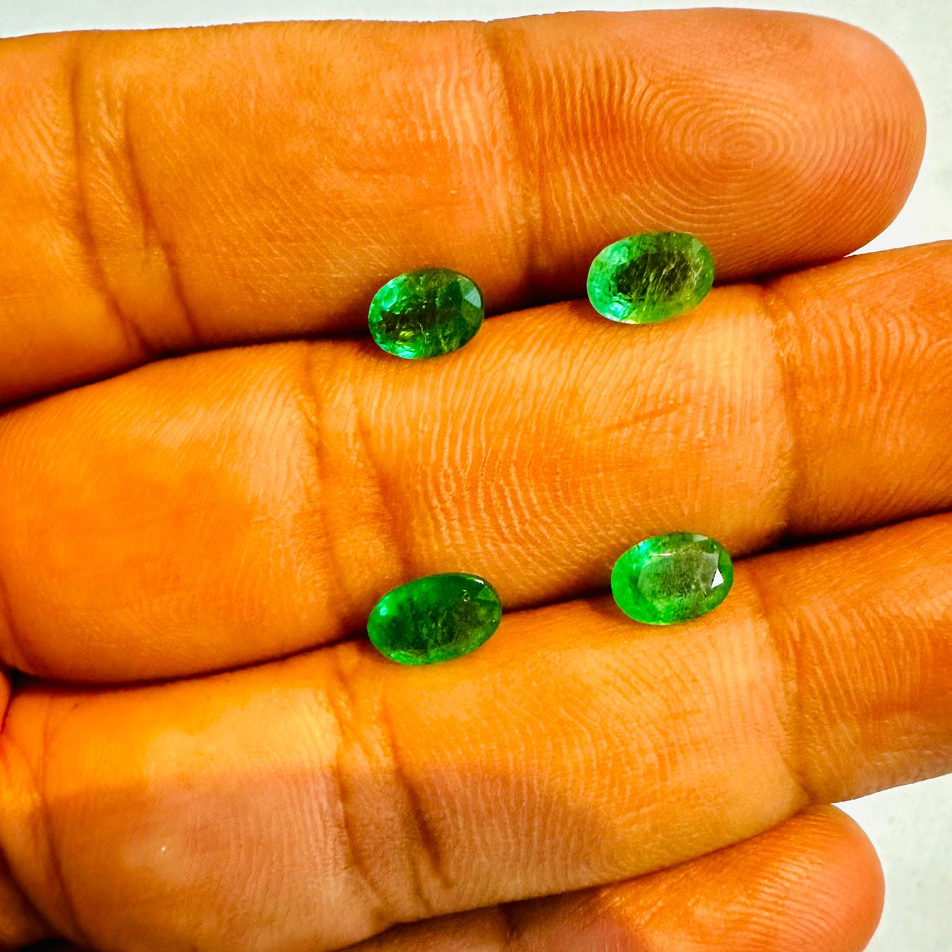 Natural Zambian Emeralds Calibrated (5*4) Oval Shape Grass Green Loose Gemstone 5Pcs Lot