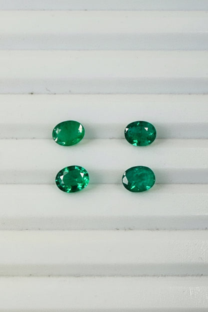 Natural Zambian Emeralds Calibrated (5*4) Oval Shape Grass Green Loose Gemstone 5Pcs Lot