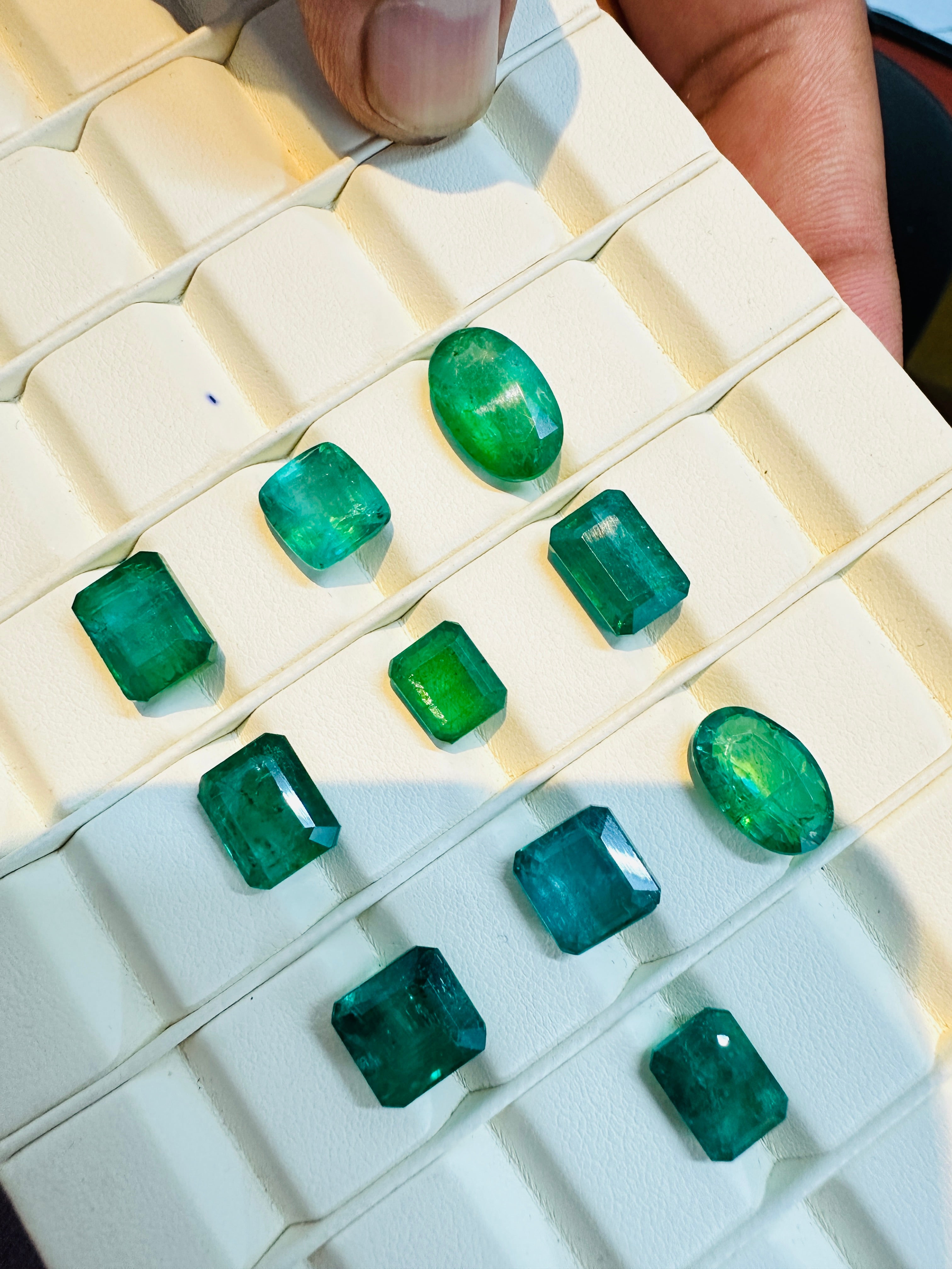 Natural Zambian Emerald Oval & Octagon Cut Vivid Green Gemstone 20crt Lot