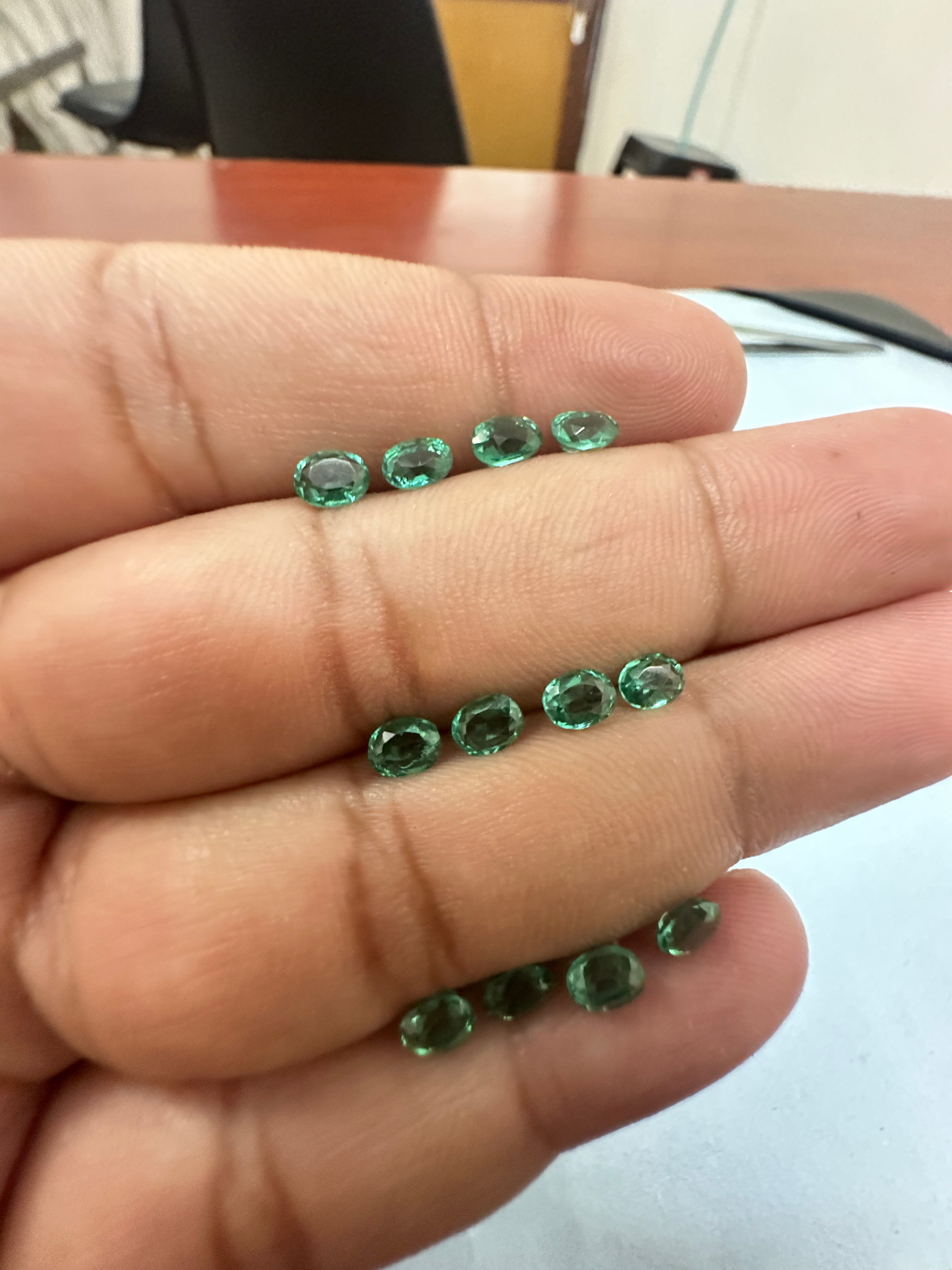 Natural Zambian Emeralds Calibrated (5*4) Oval Shape Grass Green Loose Gemstone 5Pcs Lot