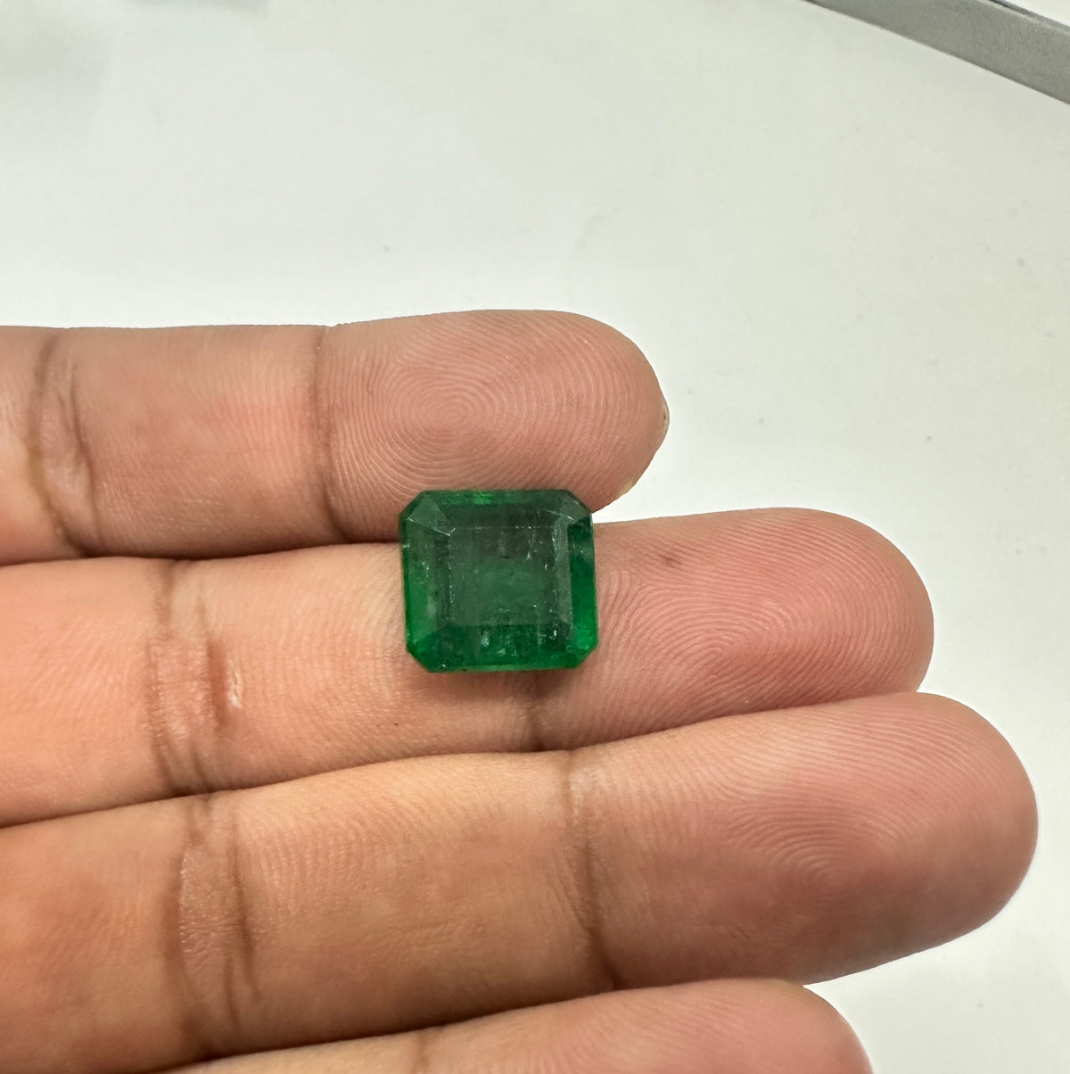 Minor Oil Natural Zambian Emerald Square Octagon Over Size