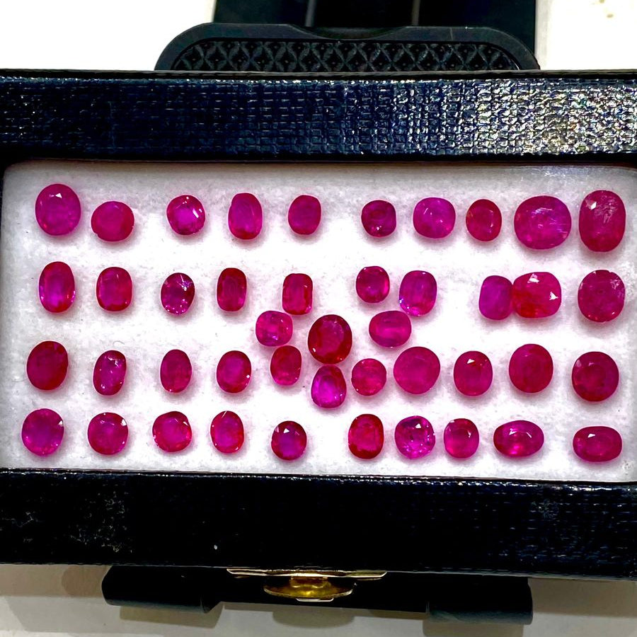 Natural Burmese Ruby Oval & Cushion Cut Calibrated Loose Gemstone 10Carat Lot