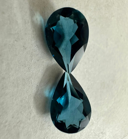 Natural London Blue Topaz Pear Cut Loose Gemstone | Premium London Blue Topaz Pair For Jewelry
