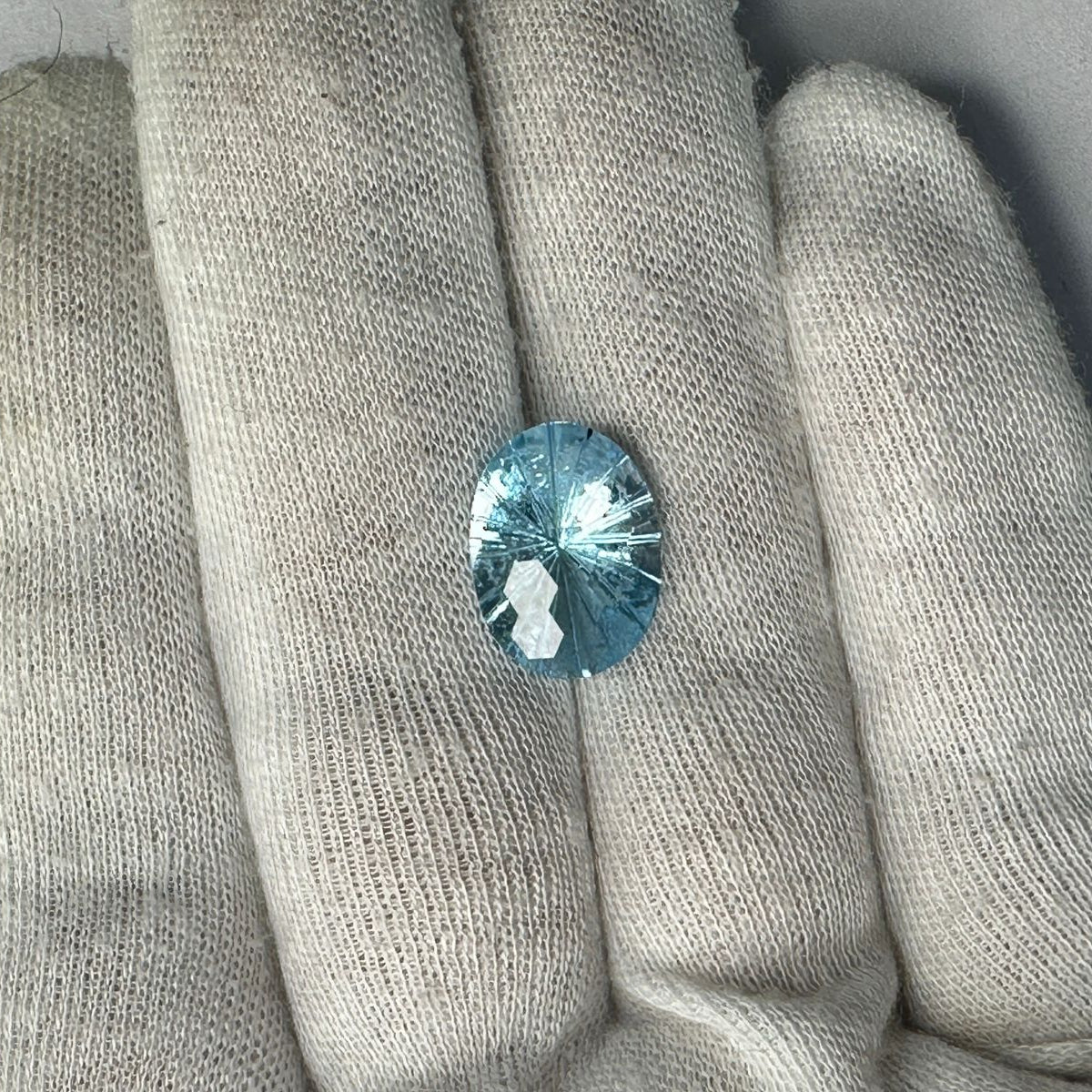 Natural Sky Blue Topaz Oval Football Laser Cut Loose Gemstone
