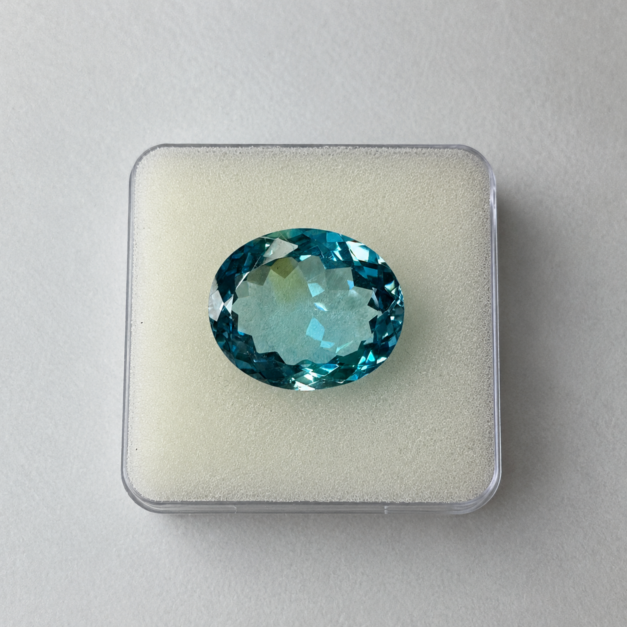 AAA 23.55 Carat Big Size Natural Swiss Blue Topaz Oval Cut Loose Gemstone