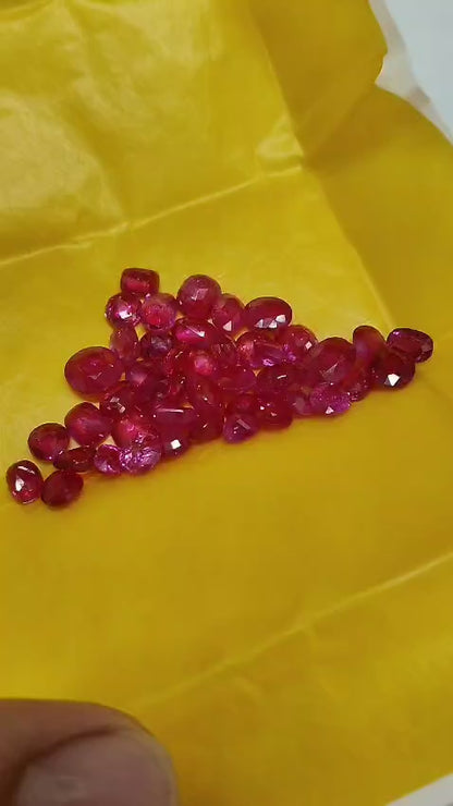 Natural Burmese Ruby Oval & Cushion Cut Calibrated Loose Gemstone 10Carat Lot