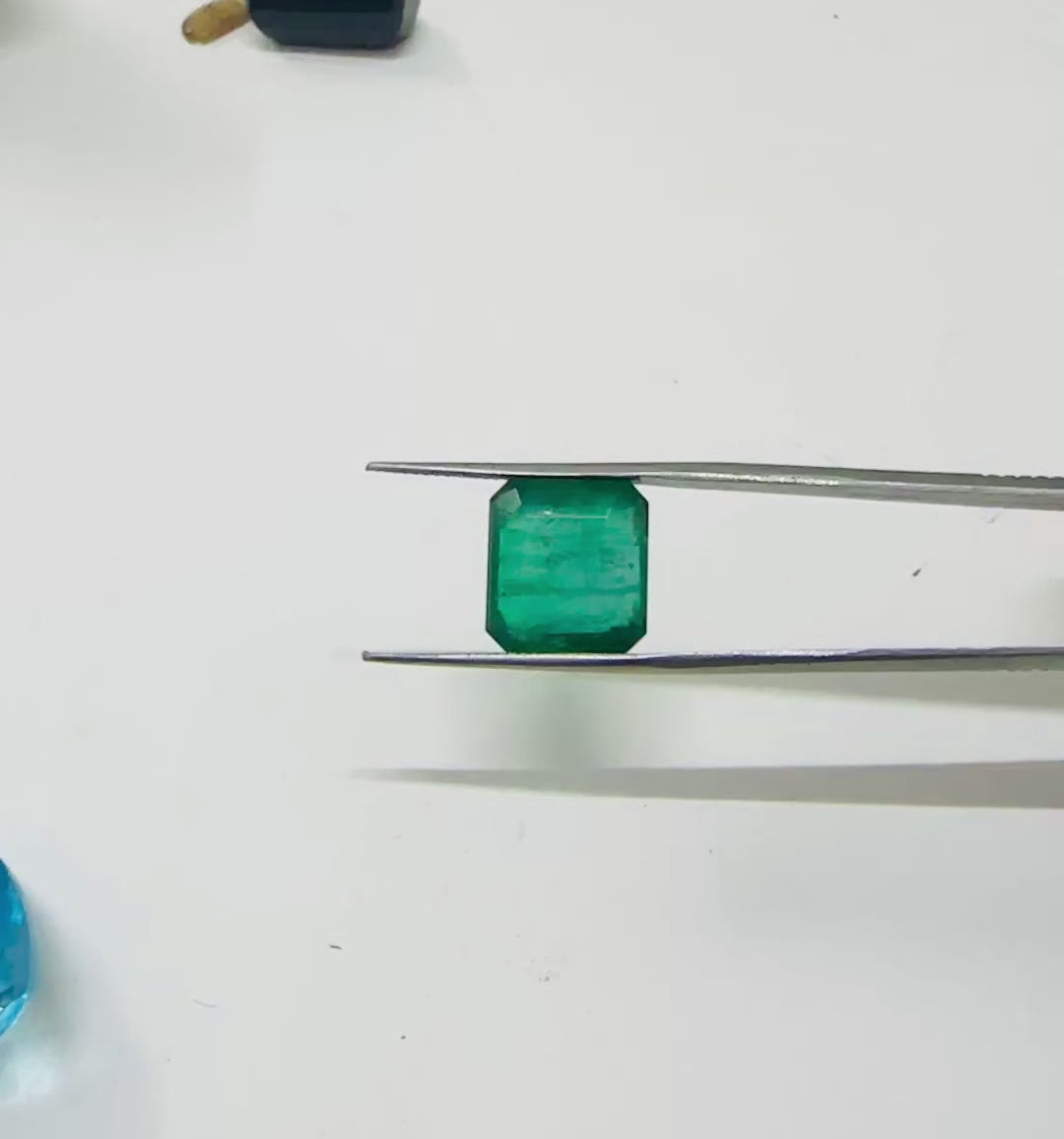 Load video: Minor Oil Natural Zambian Emerald Square Octagon Over Size