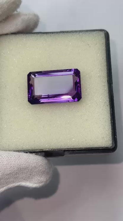 AAA 34.45 Carat Natural Loupe Clean Amethyst Oversize Baguette Cut Loose Gemstone