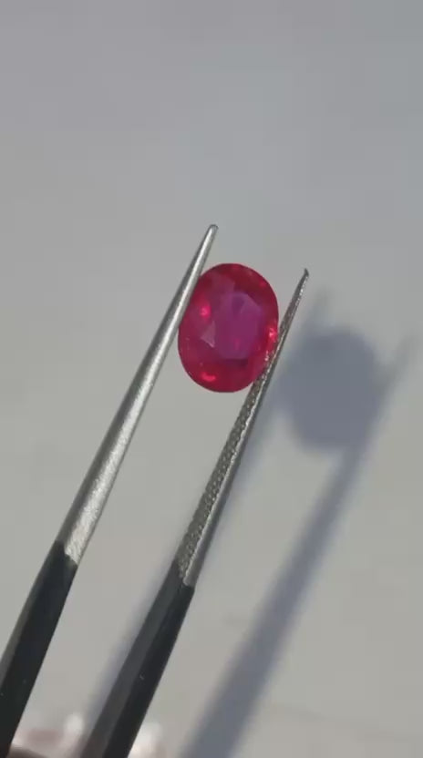 Load video: Natural Burmese Ruby Oval &amp; Cushion Cut Calibrated Loose Gemstone 10Carat Lot