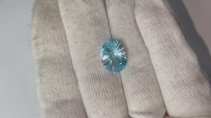 Natural Sky Blue Topaz Oval Football Laser Cut Loose Gemstone